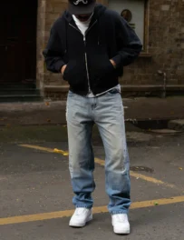 Mid-Blue Baggy Denim Jeans for Men – 100% Cotton Casual Wear | India Store Mart