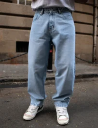 Light Blue Distressed Jeans for Men – 100% Cotton Casual Denim | India Store Mart