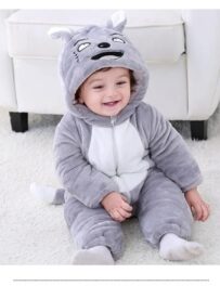 BRANDONN Unisex Baby Flannel Jumpsuit Panda Style