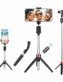 DTR-210SS 68 cm Portable Selfie Stick & Tripod – Wireless Remote, 360° Rotation, 1 kg Load, for Smartphone Photography & Videography