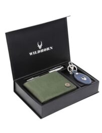 Premium Leather Wallet, Keychain & Pen Gift Hamper for Men