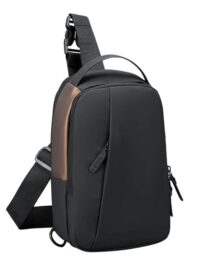 TS WITH TECHSUN Waterproof Polyester Slim Unisex Crossbody Sling Bag Chest Backpack Men's Shoulder Bag, Leisure Travel Handbag, Hard Shell Anti-Theft Chest Bag