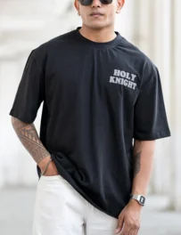 Black Oversized Printed T-Shirt for Men – Cotton Poly Casual Streetwear | India Store Mart