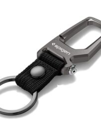 Spigen Carabiner, Car Key Chain Clip, Durable Metal [Light & Compact] [Bottle Opener] For Men and Women, 1Pack - Gunmetal