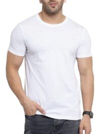 Eye Blink International Men's Regular Fit T-Shirt (White) Size-L