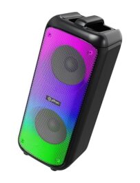pTron Fusion Beats 48W Bluetooth Party Speaker w/Immersive Sound, Dual 4 inch Neo Drivers, Rhythmic RGB Lights, 6Hrs Playtime, BT5.3/Aux/TF Card/USB Playback Modes, Type-C Charging (Midnight Black)